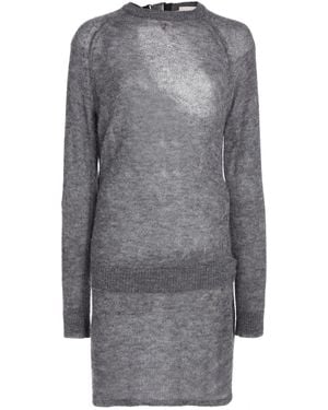 Coperni Buckled Cutout Dress - Grey
