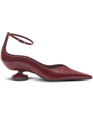 LUCASHEVA Love Patent Leather Pumps - Red