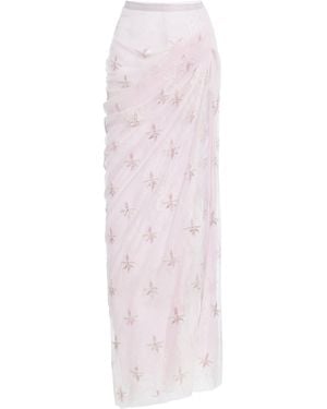Wiederhoeft Draped Chiffon Maxi Skirt - Pink
