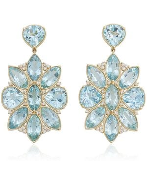 Jamie Wolf Marquis And Pear Shaped 18K Multi-Stone Earrings - Blue