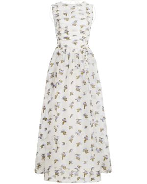 Ulla Johnson Fleurine Fil Coupe Organza Backless Midi Dress - White