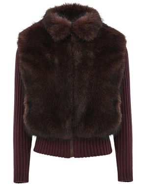Source Unknown Meti Eco Fur Cardigan - Black