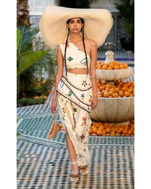 ALÉMAIS Sidi Linen-Blend Crop Top - Gray