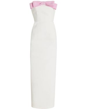 The New Arrivals Ilkyaz Ozel Exclusive Eléa Bow-Detailed Crepe Strapless Maxi Dress - White