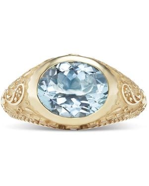 Marlo Laz Southwestern 14K Aquamarine Ring - Blue