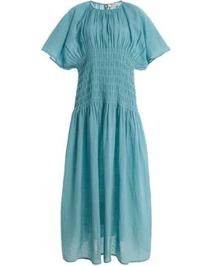 Sea Violet Cotton Maxi Dress - Blue