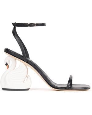 A.W.A.K.E. MODE Beta Sandal With Swan Heel - White