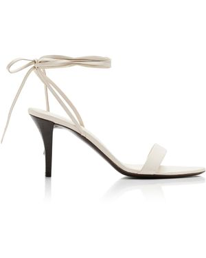The Row Maud Lace-up Leather Sandals - White