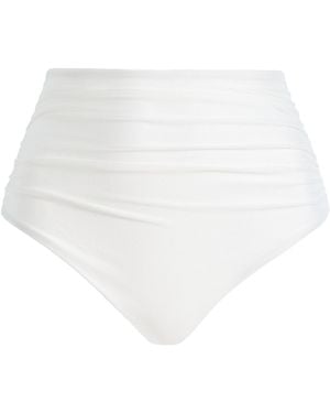 Jonathan Simkhai Teya High-Rise Ruched Bikini Bottoms - White