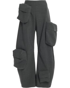 A.W.A.K.E. MODE Pocket-detailed Ballon Cargo Trousers - Grey