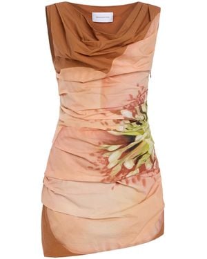Significant Other Shiloh Draped Cotton Mini Dress - Brown