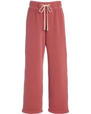 Les Tien Eazy Classic Cotton Wide-Leg Sweatpants - Red