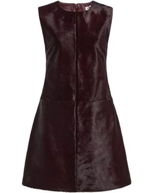 Jonathan Simkhai Sonoma Calf Hair Leather Mini Shift Dress - Purple