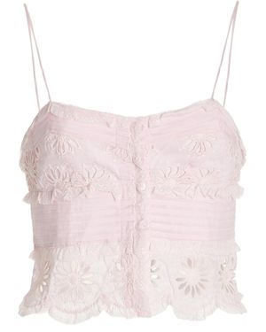 Isabel Marant Delphine Embroidered Cotton-silk Top - Pink