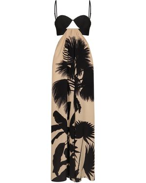 Johanna Ortiz Fascination Of The East Cutout Silk Maxi Dress - Black