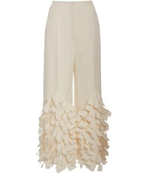 A.W.A.K.E. MODE Appliquãd Crepe Wide-Leg Culottes - White