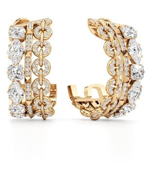 UNSAID Armour 18K Diamond Hoop Earrings - Metallic