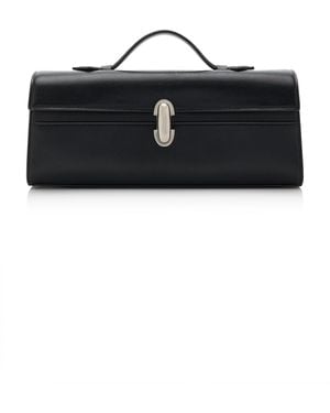 SAVETTE Slim Symmetry Leather Pochette - Black
