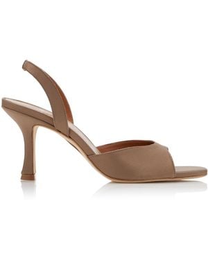 STAUD Brigitte Satin Slingback Sandals - Metallic