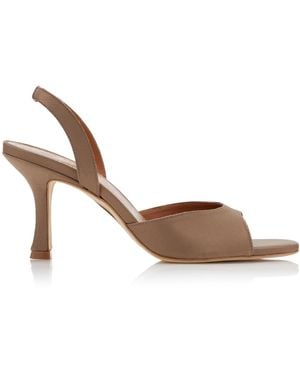 STAUD Brigitte Satin Slingback Sandals - Metallic