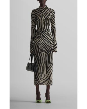 Mugler Zebra-Printed Maxi Skirt - Multicolour