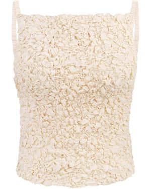 TG Botanical Raquel Textured Cotton-Blend Tank Top - Natural