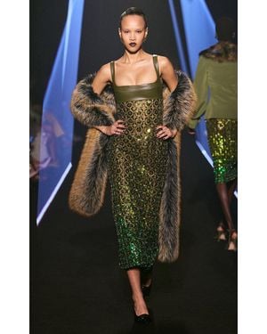 Georges Hobeika Geometric Sequined Midi Dress - Black
