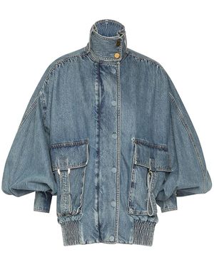 Zimmermann Illustration Oversized Denim Jacket - Blue