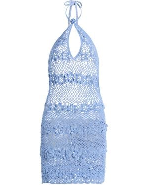 Akoia Swim Kusuma Crocheted Cotton Mini Dress - Blue