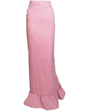 Coniglio Palm Beach Power Ruffled Cotton-Blend Pareo Maxi Skirt - Pink