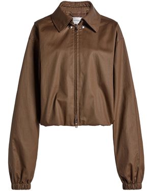 Victoria Beckham Panelled Cotton Bomber Jacket - Brown