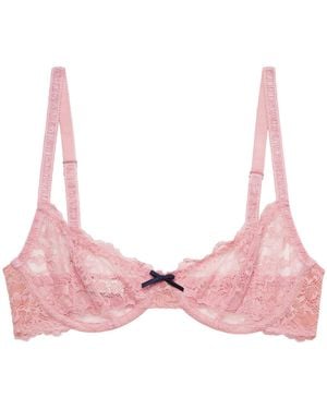 Fleur du Mal Bianca Lace Balconette Bra - Pink