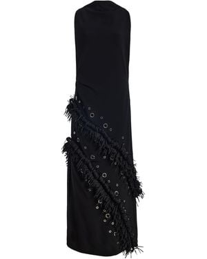 Proenza Schouler Giovanna Embellished Matte-Crepe Maxi Dress - Black