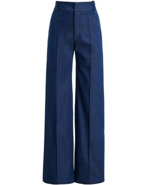 D'Estree Yoshitomo Stretch High-Rise Wide-Leg Jeans - Blue