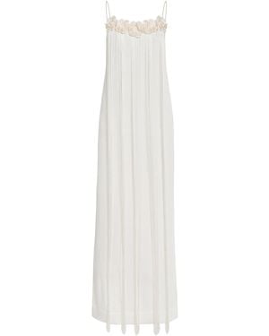 Jil Sander Crochet Midi Slip Dress - White