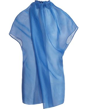 KHAITE Kass Silk Organza Top - Blue