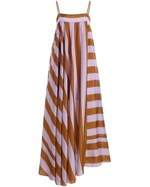 Zimmermann Indra Striped Silk Maxi Dress - White
