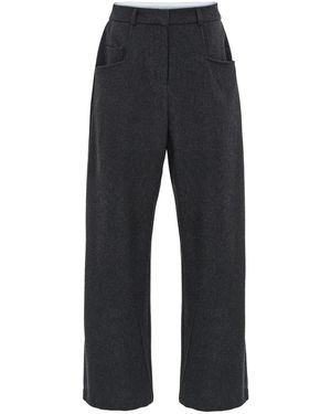 Source Unknown Roanna Wool-Blend Wide-Leg Pants - Blue