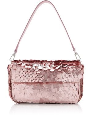 STAUD Timmy Convertible Sequined Shoulder Bag - Pink