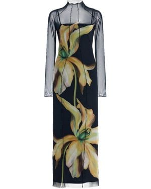 Significant Other Exclusive Jean Floral Mesh Midi Dress - Multicolour