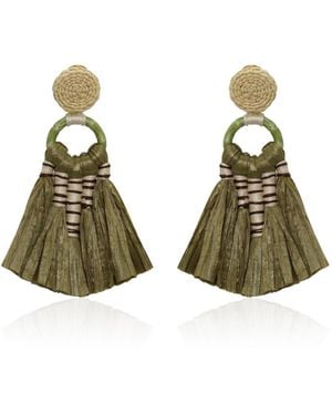 Johanna Ortiz Eternal Existence Palm Drop Earrings - Green