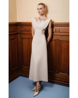 Georges Hobeika Embroidered Sculpted Evening Gown - Brown