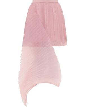 Andrea Iyamah Ime Asymmetric Pleated Organza Mini Skirt - Pink