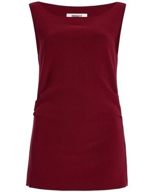 Birrot Lay2 Draped Crepe Top - Red