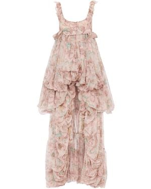 Chloé High-Low Organic Silk Charmeuse Bubble Gown - Pink