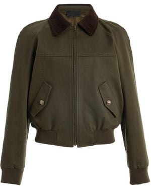 Nili Lotan Victor Cotton Bomber Jacket - Green
