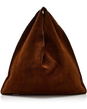 The Row Small Bindle Suede Bag - Brown