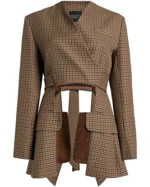A.W.A.K.E. MODE Collarless Deconstructed Jacket - Brown