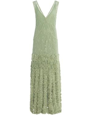 Alexis Jeysa Ruffled-Fringe Lace Maxi Dress - Green