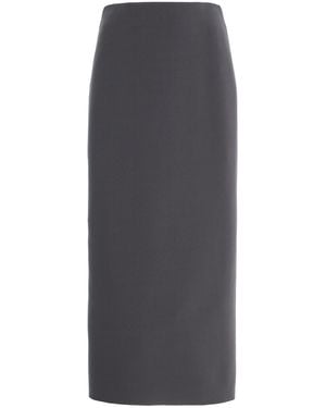 Birrot Exclusive Lay2 Crepe Maxi Skirt - Grey